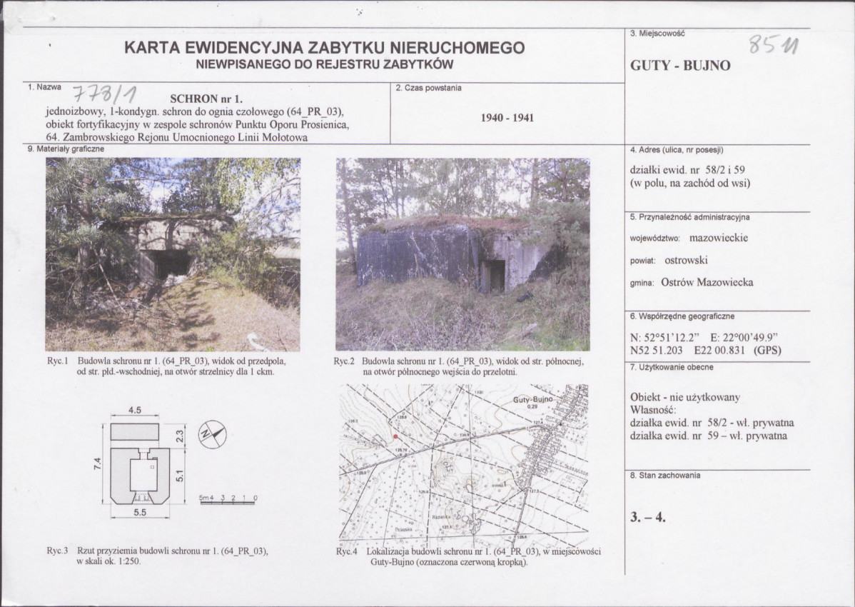 KEZN - Karta obiektu niewpisanego do rejestru, skan nr 1
