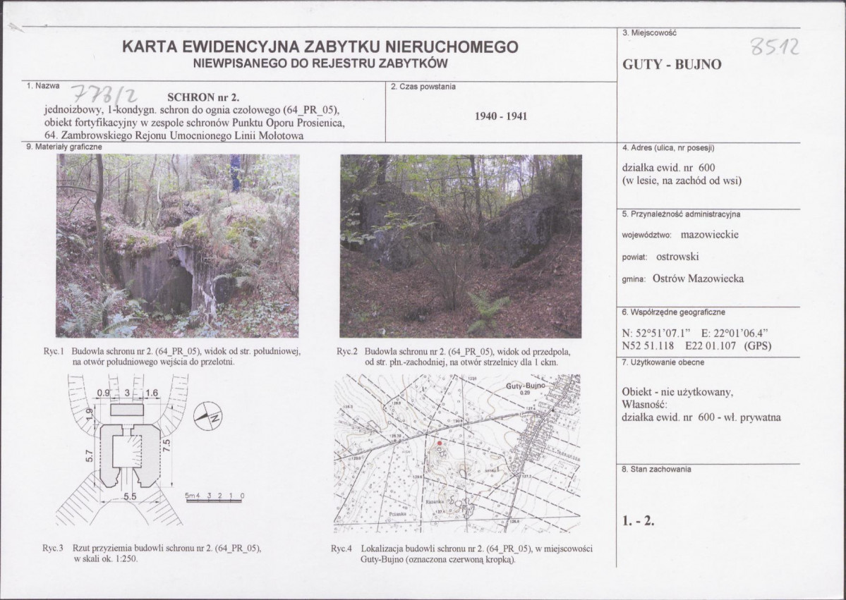 KEZN - Karta obiektu niewpisanego do rejestru, skan nr 1