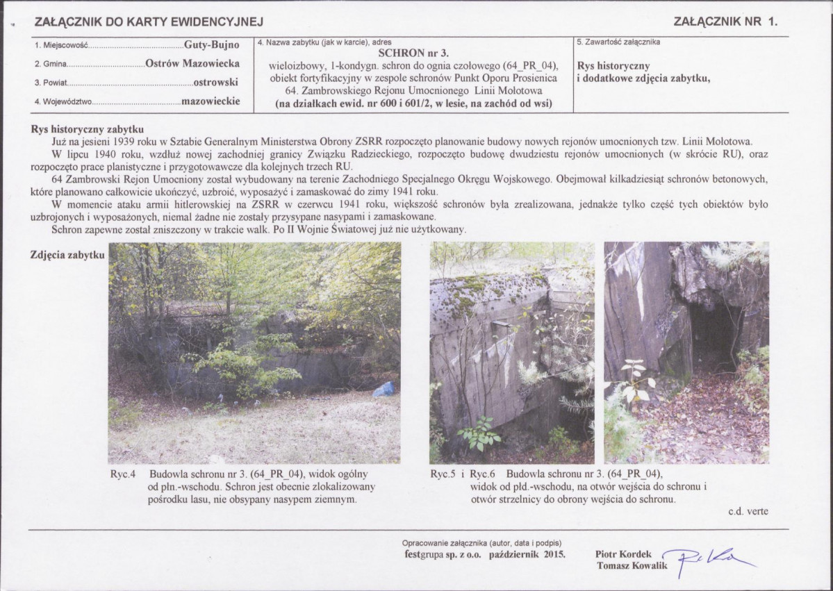 KEZN - Karta obiektu niewpisanego do rejestru, skan nr 3