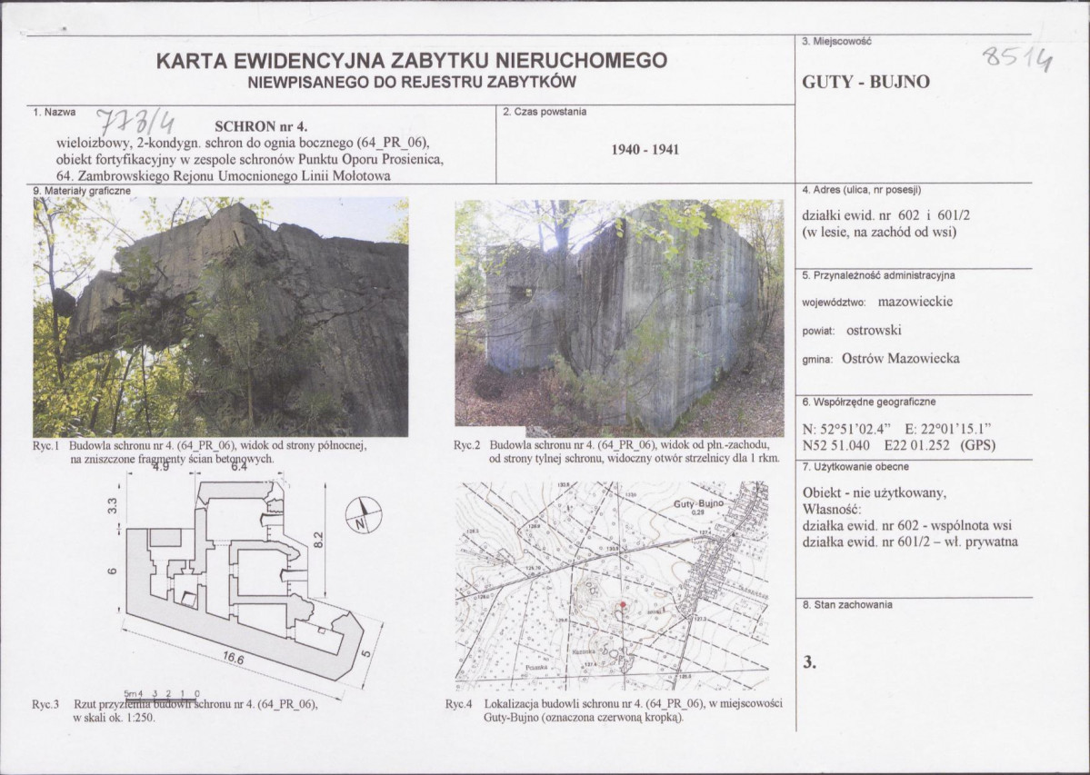 KEZN - Karta obiektu niewpisanego do rejestru, skan nr 1