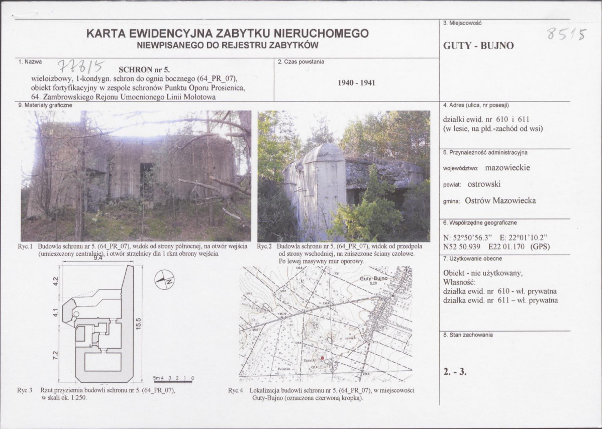 KEZN - Karta obiektu niewpisanego do rejestru, skan nr 1