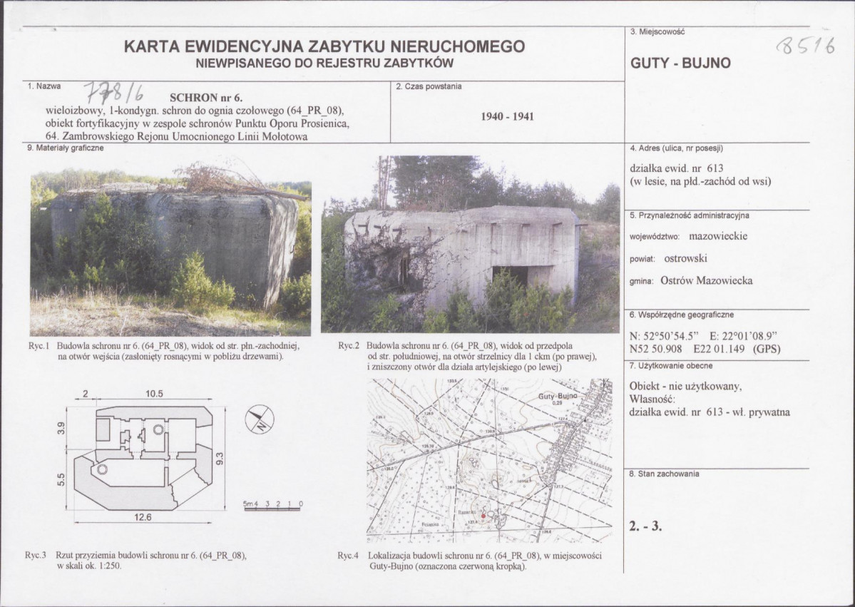 KEZN - Karta obiektu niewpisanego do rejestru, skan nr 1