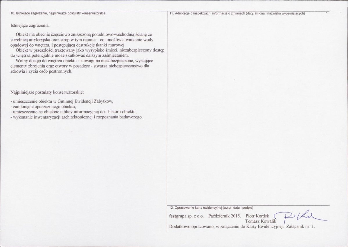KEZN - Karta obiektu niewpisanego do rejestru, skan nr 2