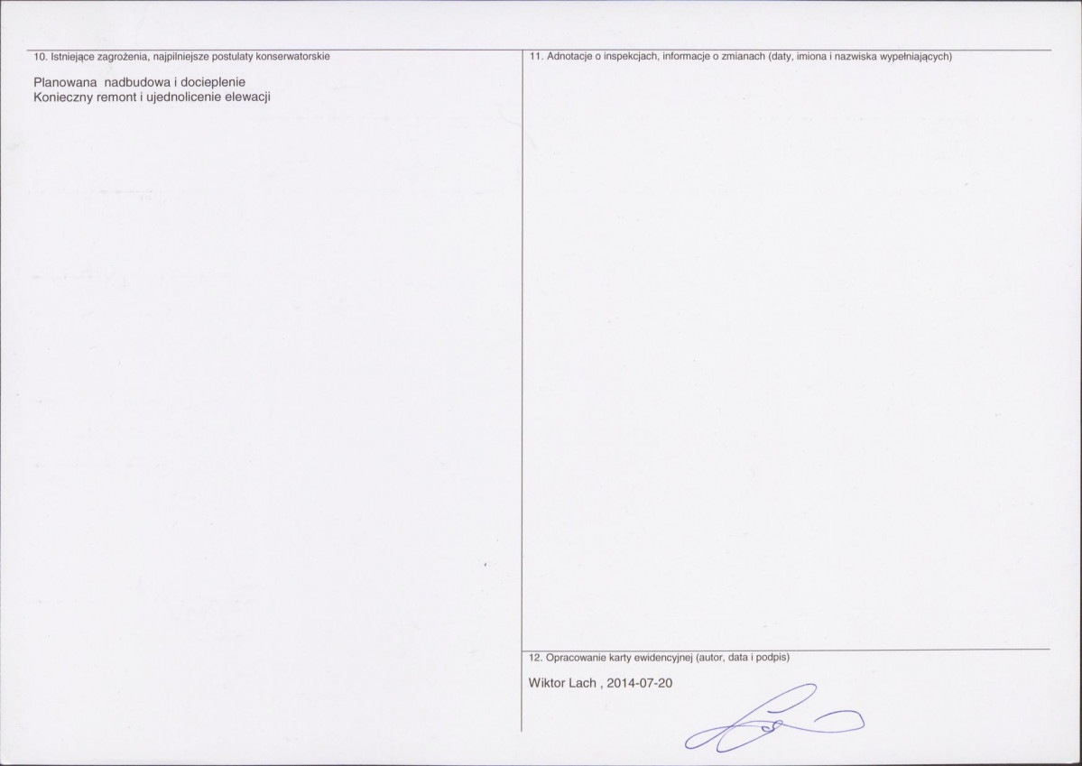 KEZN - Karta obiektu niewpisanego do rejestru, skan nr 2