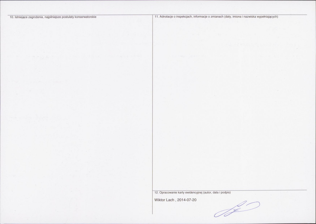 KEZN - Karta obiektu niewpisanego do rejestru, skan nr 2