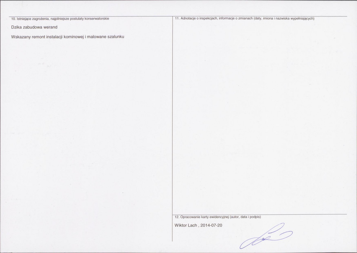 KEZN - Karta obiektu niewpisanego do rejestru, skan nr 2