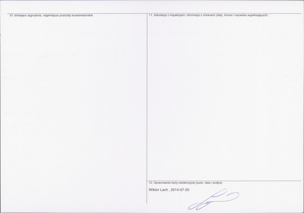 KEZN - Karta obiektu niewpisanego do rejestru, skan nr 2