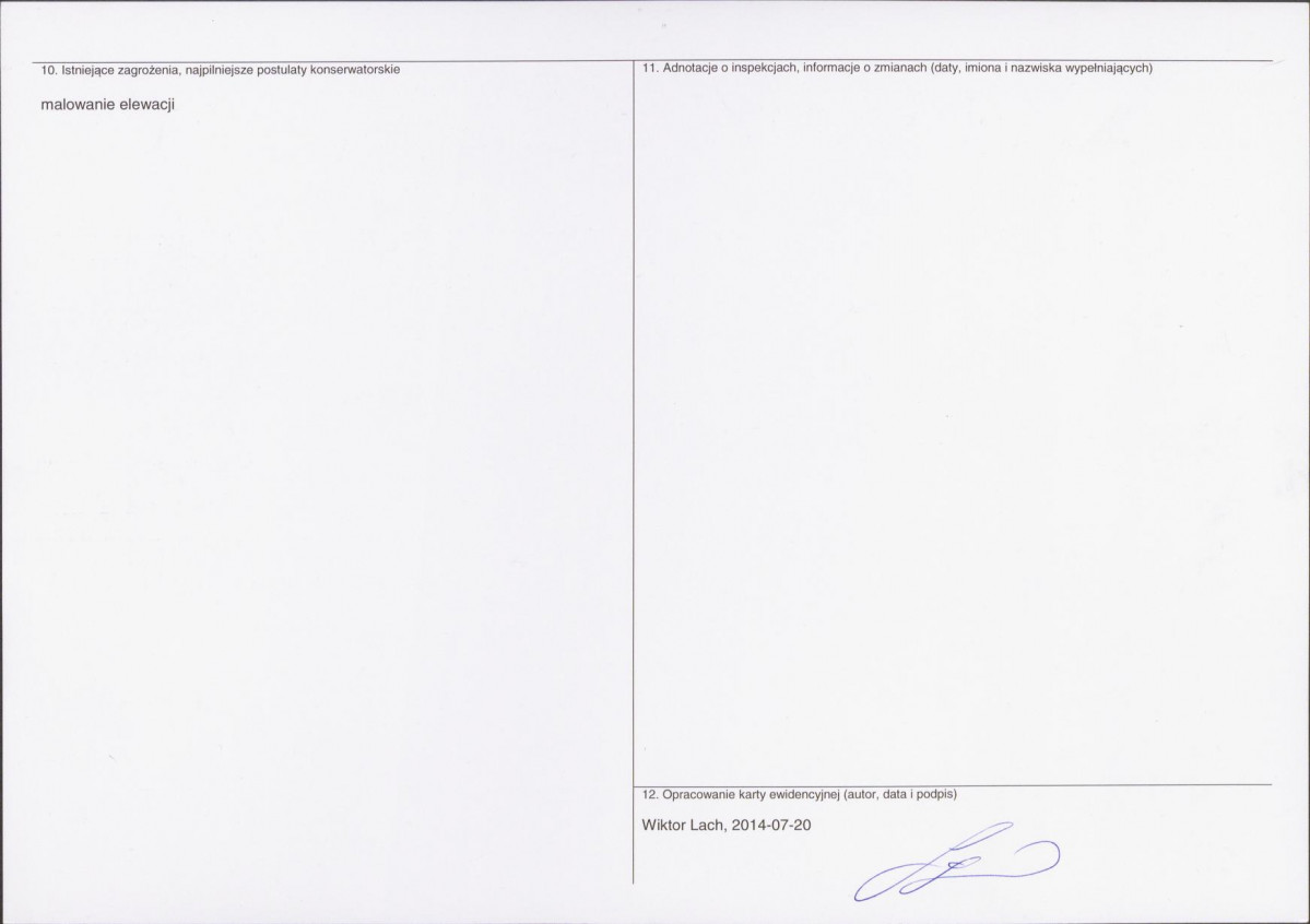 KEZN - Karta obiektu niewpisanego do rejestru, skan nr 2
