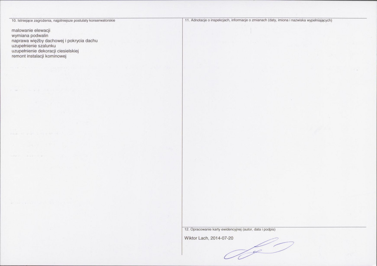 Karta obiektu niewpisanego do rejestru, skan nr 2