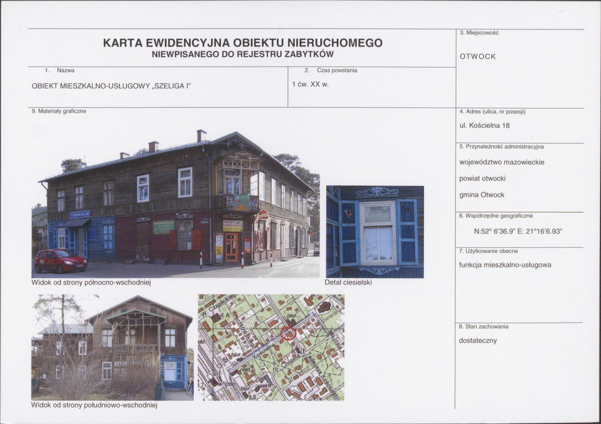 KEZN - Karta obiektu niewpisanego do rejestru, skan nr 1