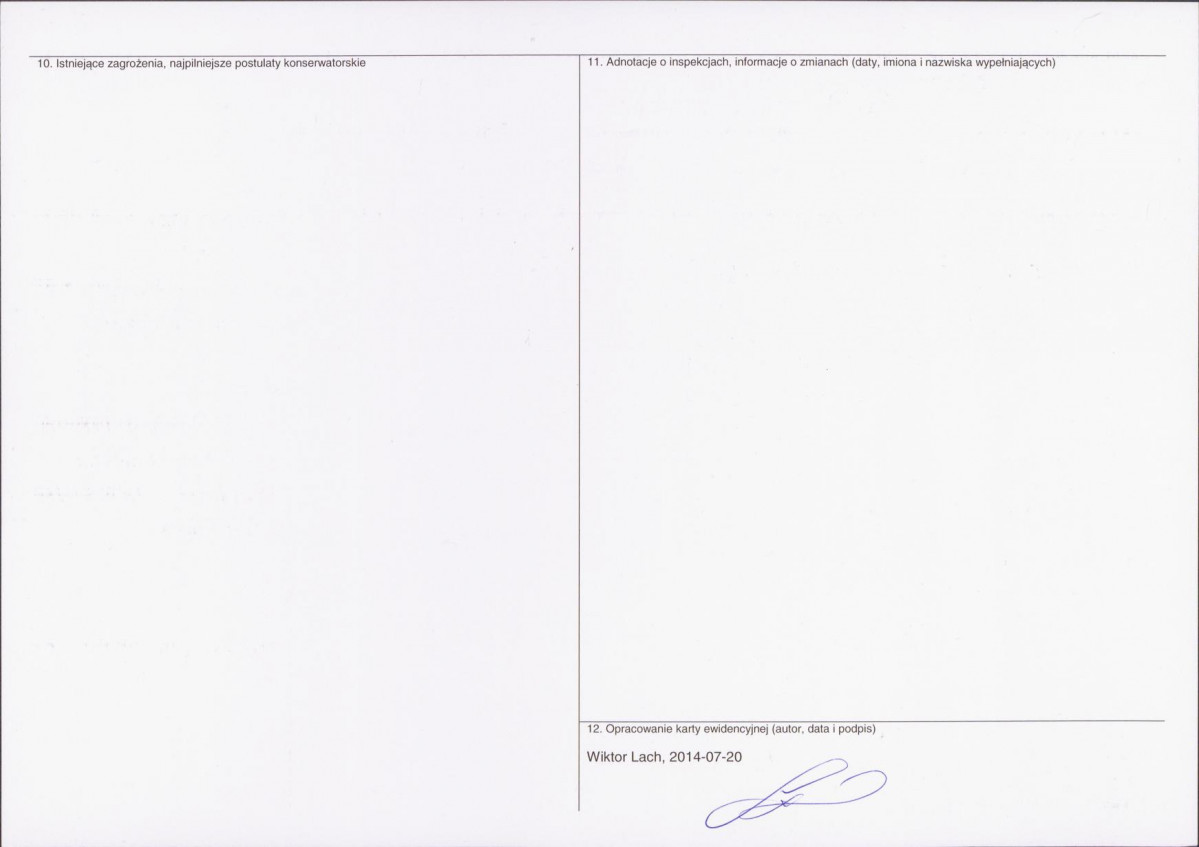 Karta obiektu niewpisanego do rejestru, skan nr 2