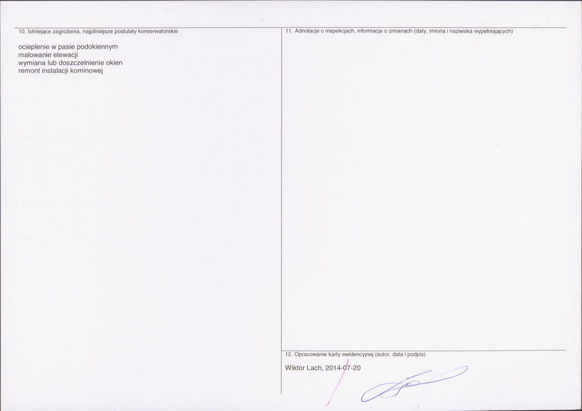 KEZN - Karta obiektu niewpisanego do rejestru, skan nr 2