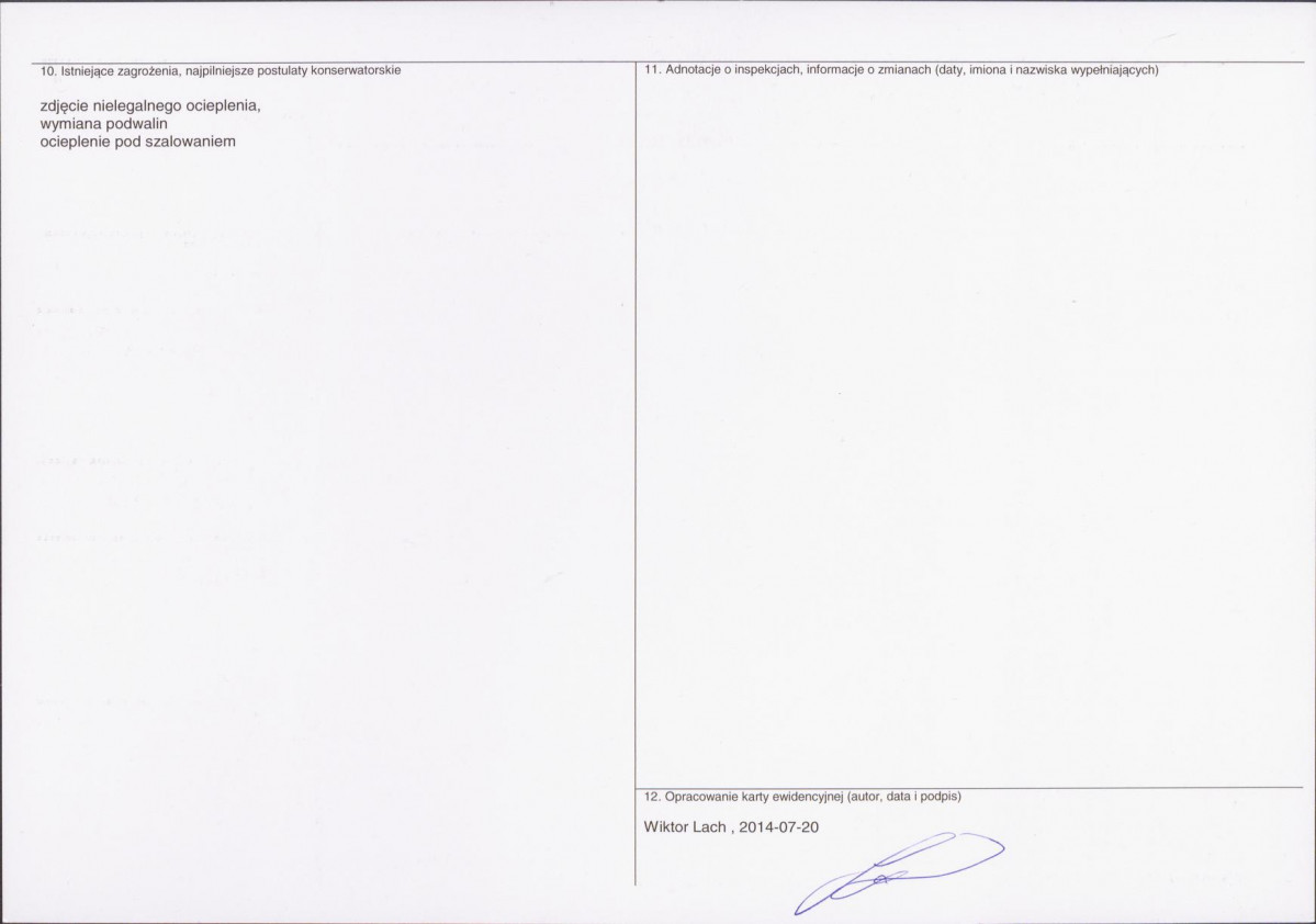 KEZN - Karta obiektu niewpisanego do rejestru, skan nr 2