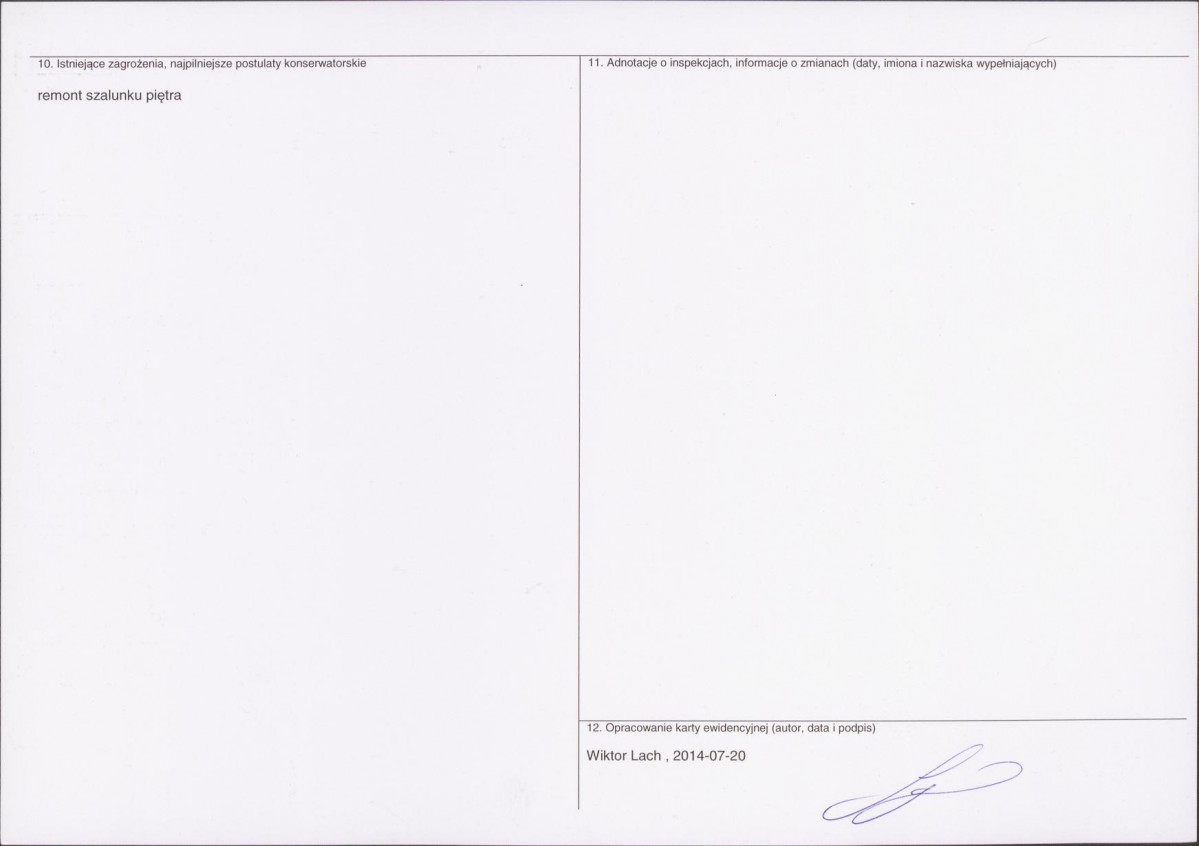KEZN - Karta obiektu niewpisanego do rejestru, skan nr 2