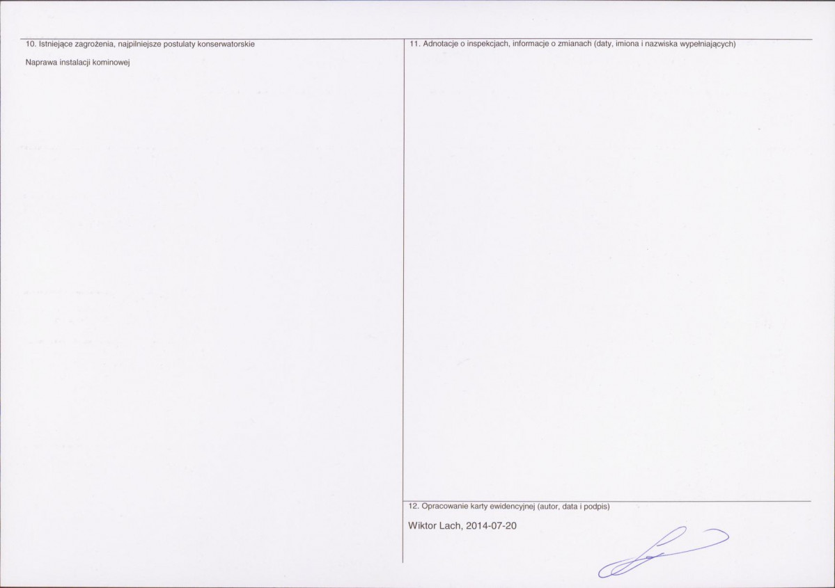 KEZN - Karta obiektu niewpisanego do rejestru, skan nr 2