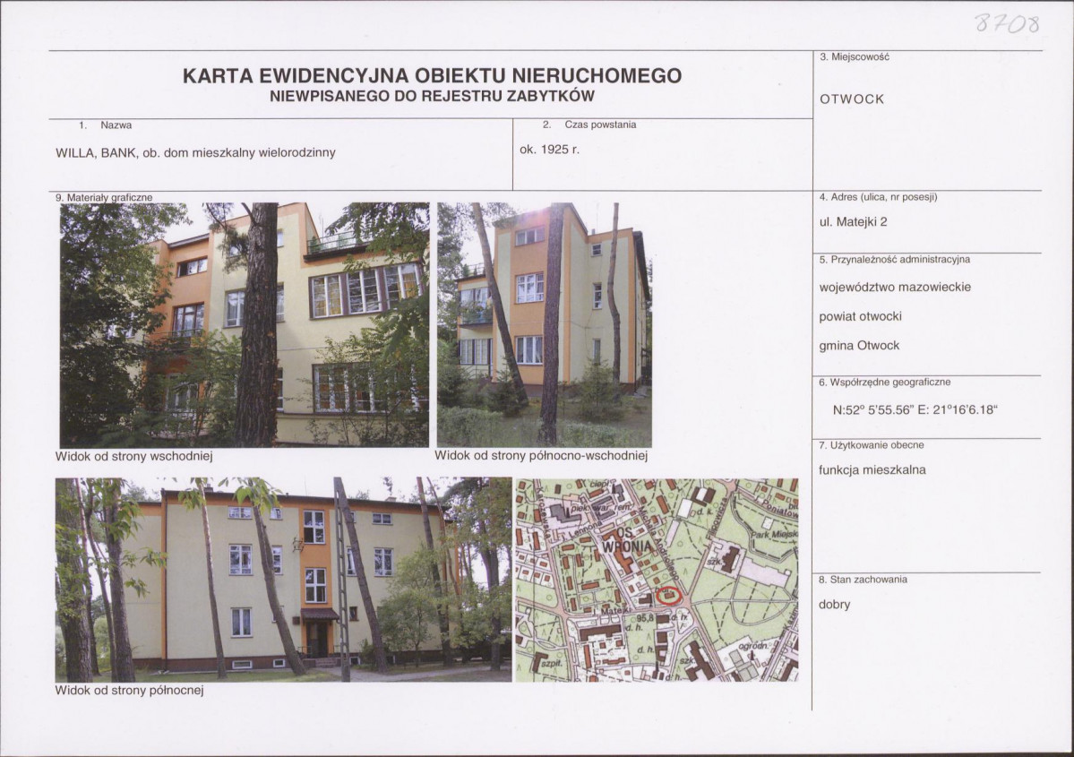 KEZN - Karta obiektu niewpisanego do rejestru, skan nr 1
