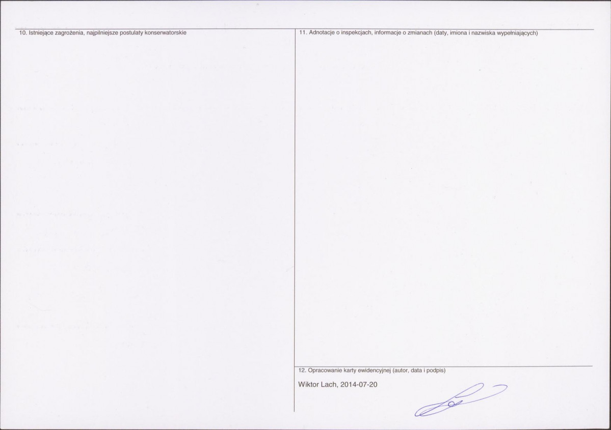 KEZN - Karta obiektu niewpisanego do rejestru, skan nr 2