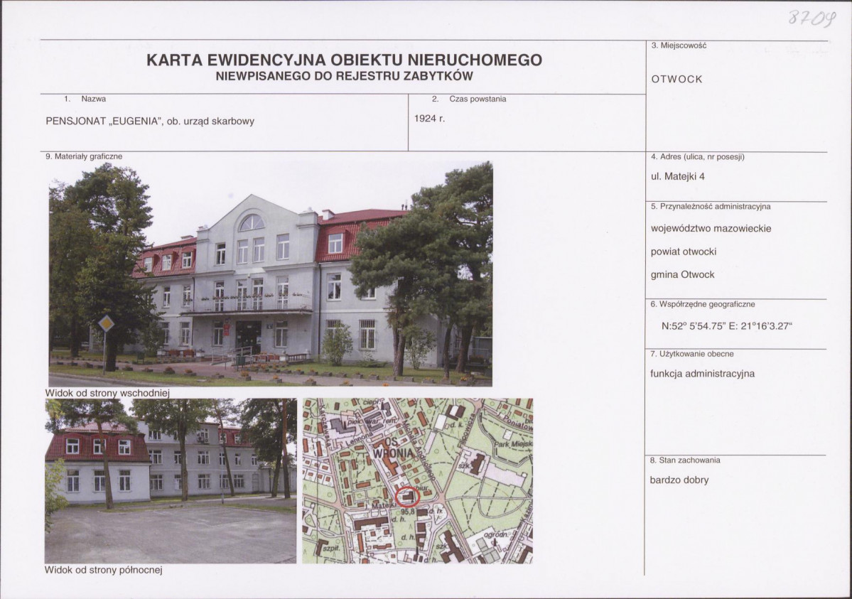 Karta obiektu niewpisanego do rejestru, skan nr 1