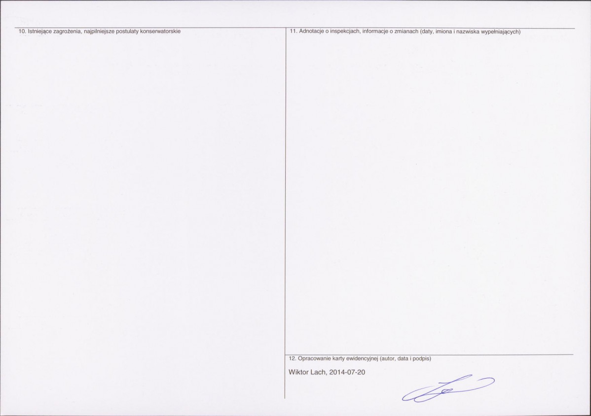 Karta obiektu niewpisanego do rejestru, skan nr 2