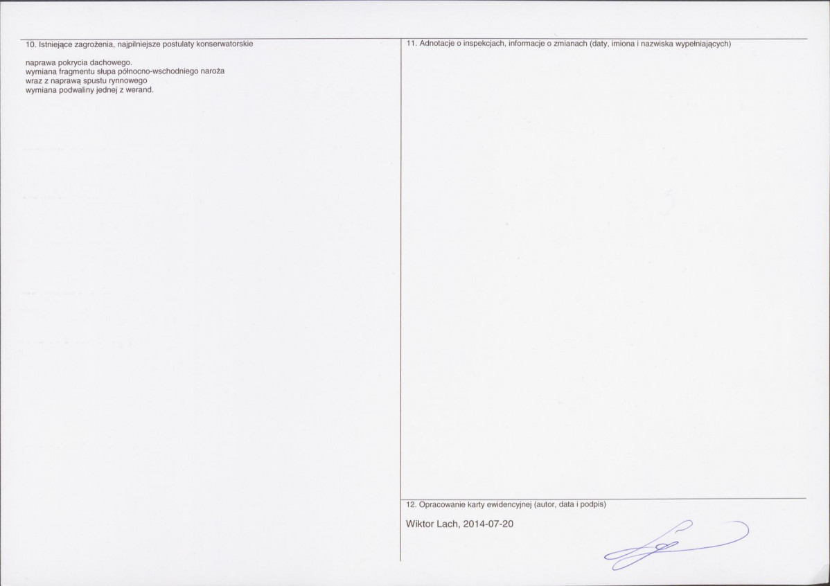 Karta obiektu niewpisanego do rejestru, skan nr 2