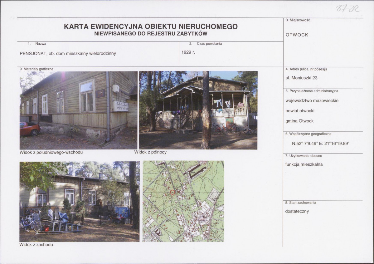 KEZN - Karta obiektu niewpisanego do rejestru, skan nr 1
