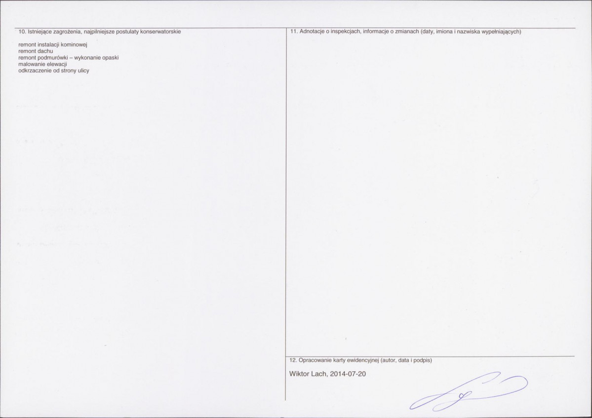 KEZN - Karta obiektu niewpisanego do rejestru, skan nr 2