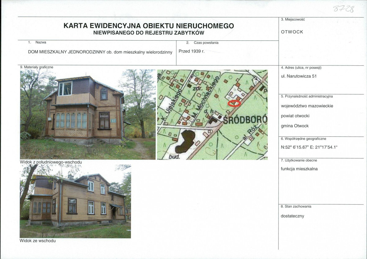 KEZN - Karta obiektu niewpisanego do rejestru, skan nr 1
