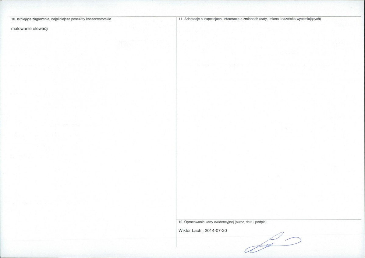 KEZN - Karta obiektu niewpisanego do rejestru, skan nr 2