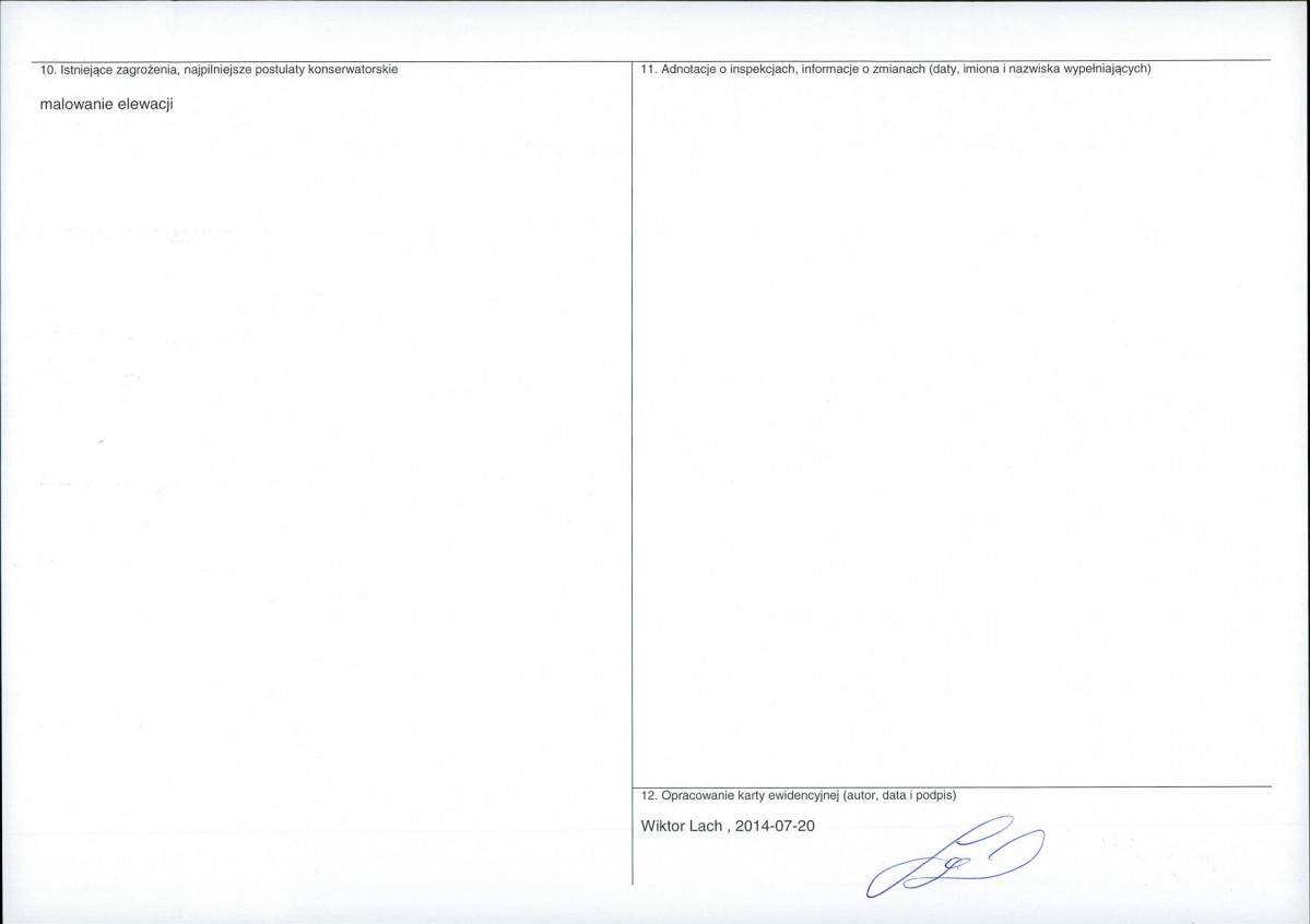 KEZN - Karta obiektu niewpisanego do rejestru, skan nr 2