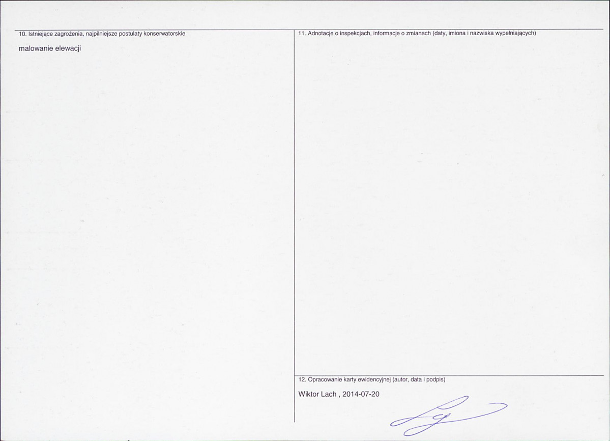KEZN - Karta obiektu niewpisanego do rejestru, skan nr 2