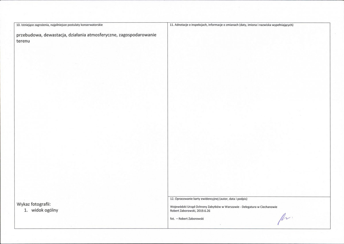 KEZN - Karta obiektu niewpisanego do rejestru, skan nr 2