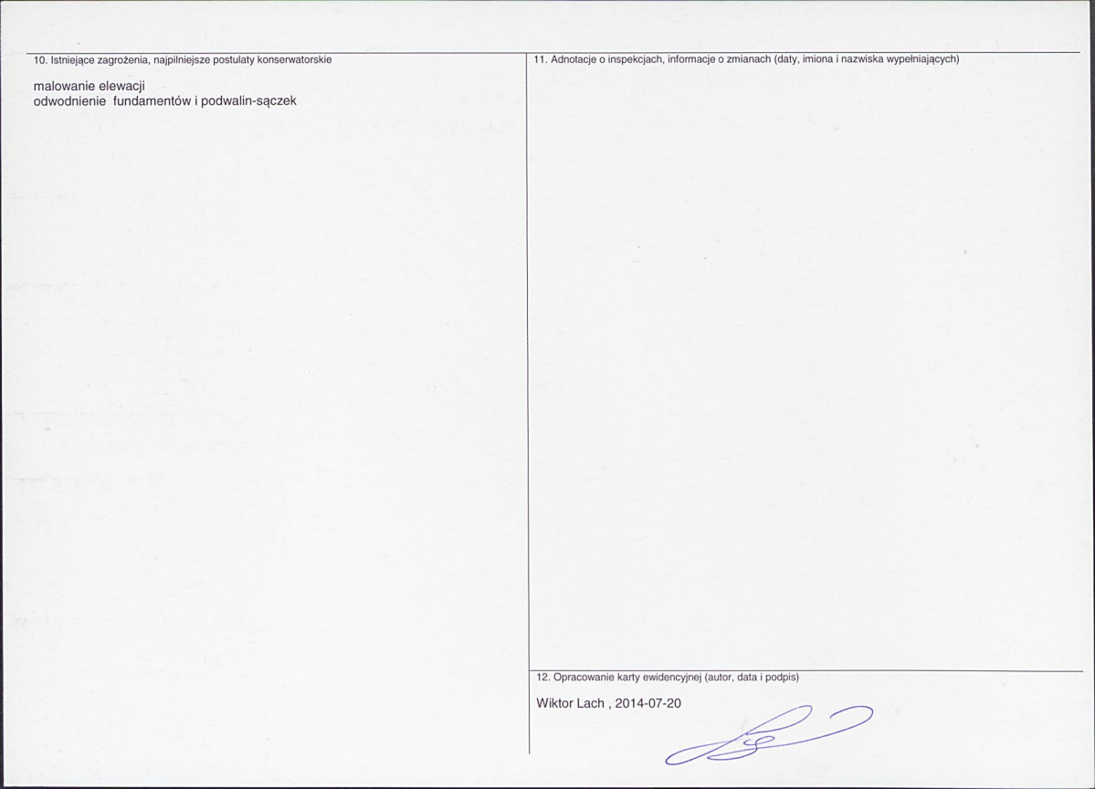 KEZN - Karta obiektu niewpisanego do rejestru, skan nr 2