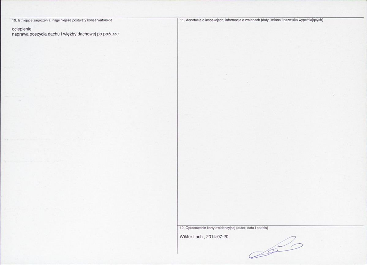 KEZN - Karta obiektu niewpisanego do rejestru, skan nr 2
