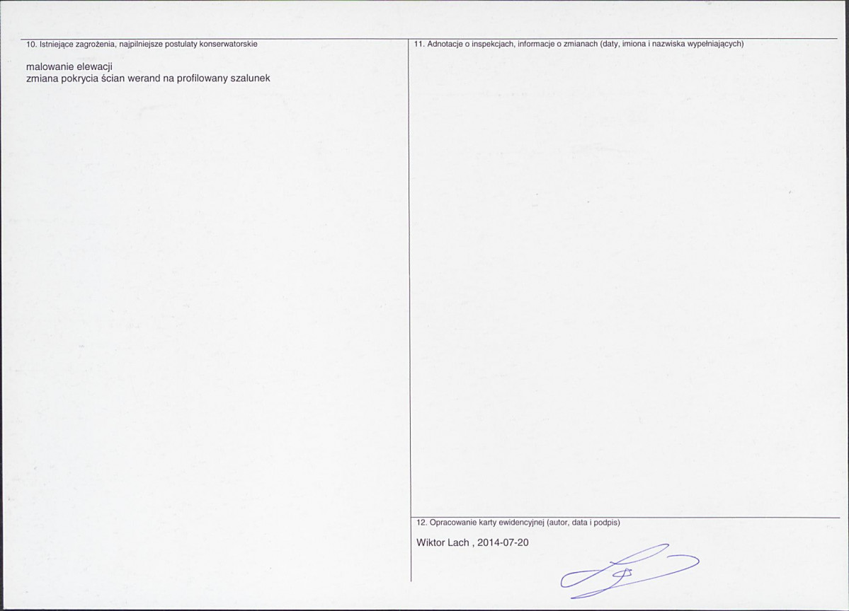 KEZN - Karta obiektu niewpisanego do rejestru, skan nr 2