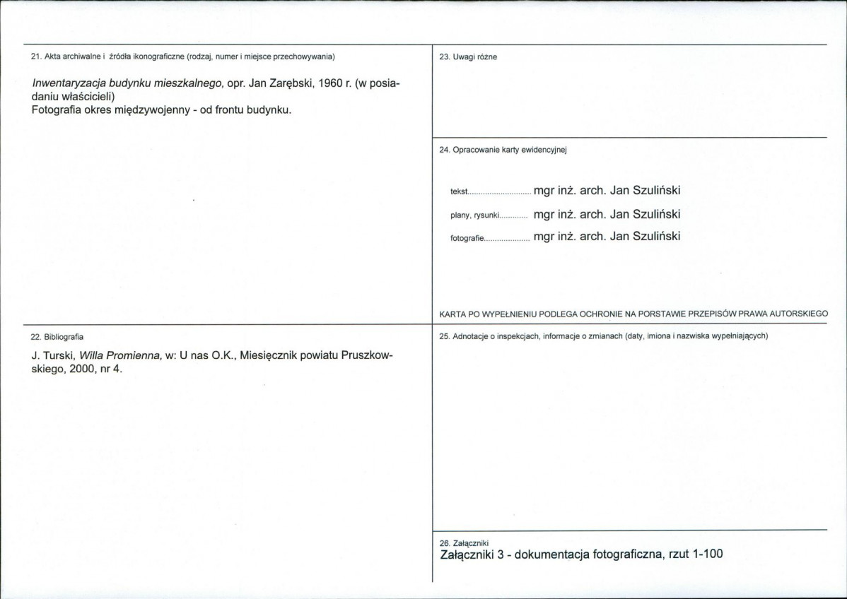 KEZN - Karta obiektu niewpisanego do rejestru, skan nr 4