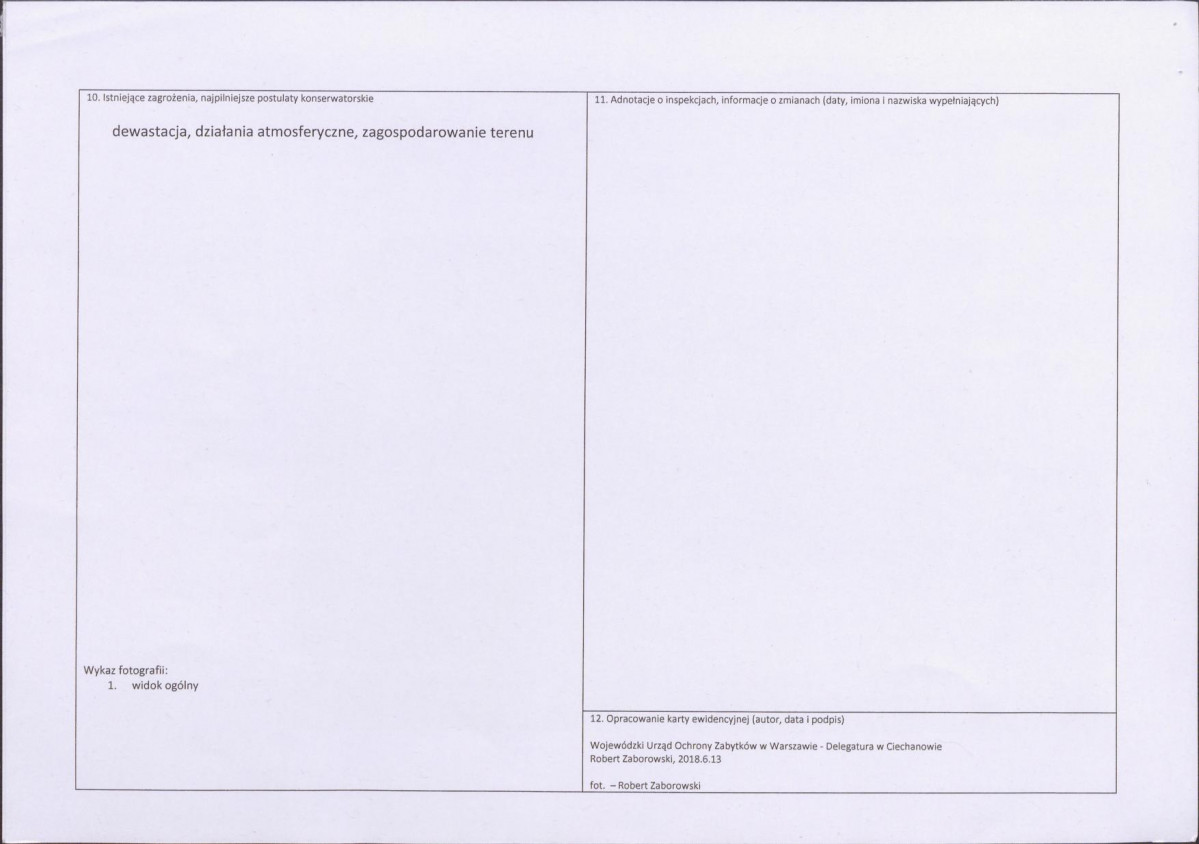 KEZN - Karta obiektu niewpisanego do rejestru, skan nr 2