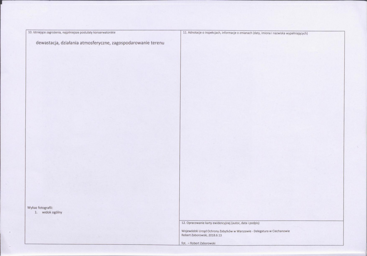 KEZN - Karta obiektu niewpisanego do rejestru, skan nr 2