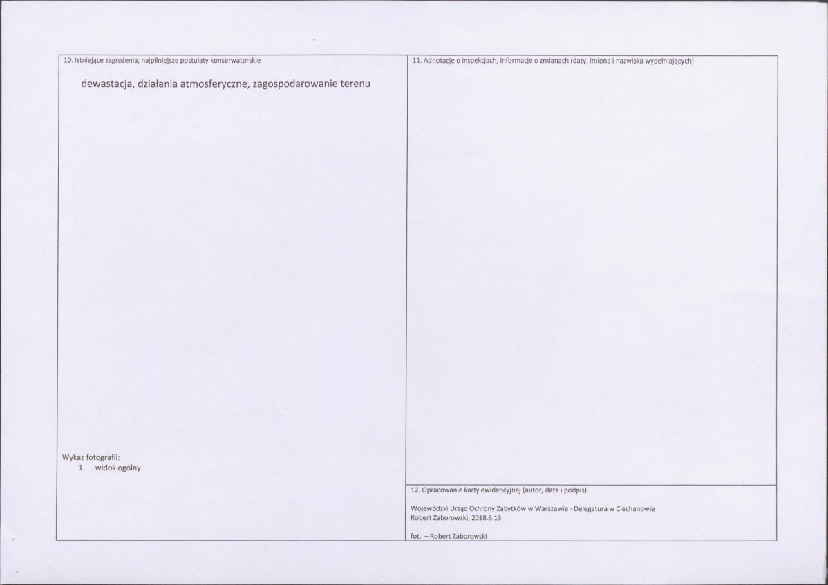 KEZN - Karta obiektu niewpisanego do rejestru, skan nr 2