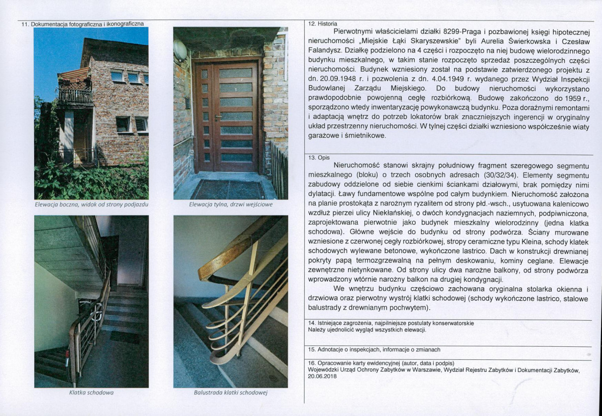 Karta obiektu niewpisanego do rejestru, skan nr 2