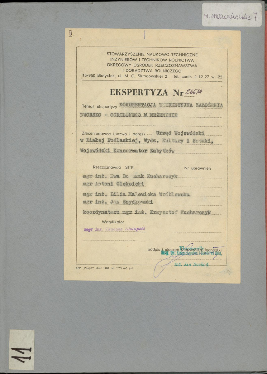 EP - Ewidencja parkowa, skan nr 1