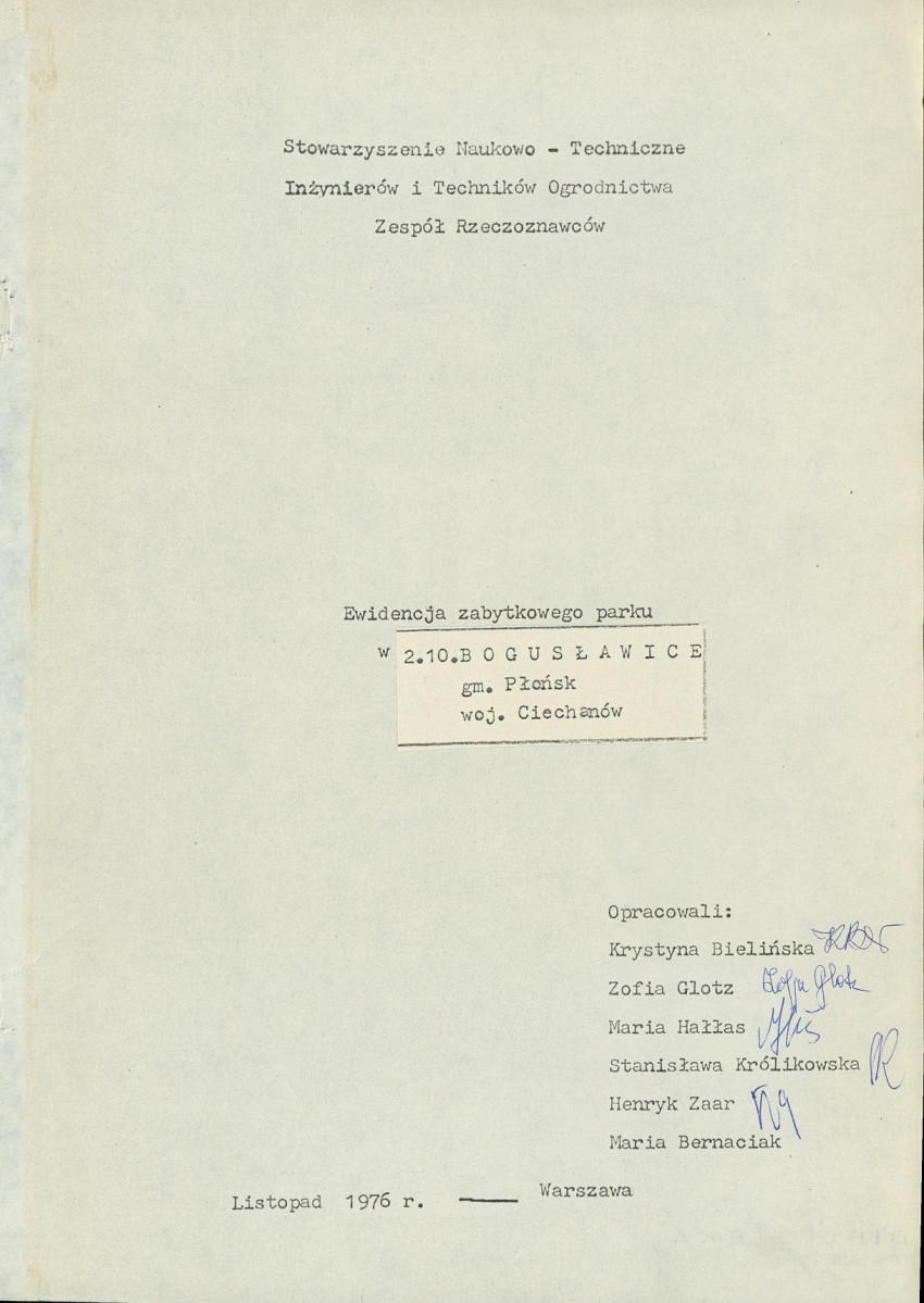 Ewidencja parkowa, skan nr 3