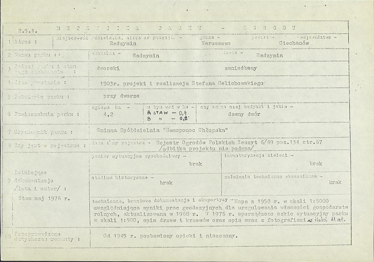 Ewidencja parkowa, skan nr 4