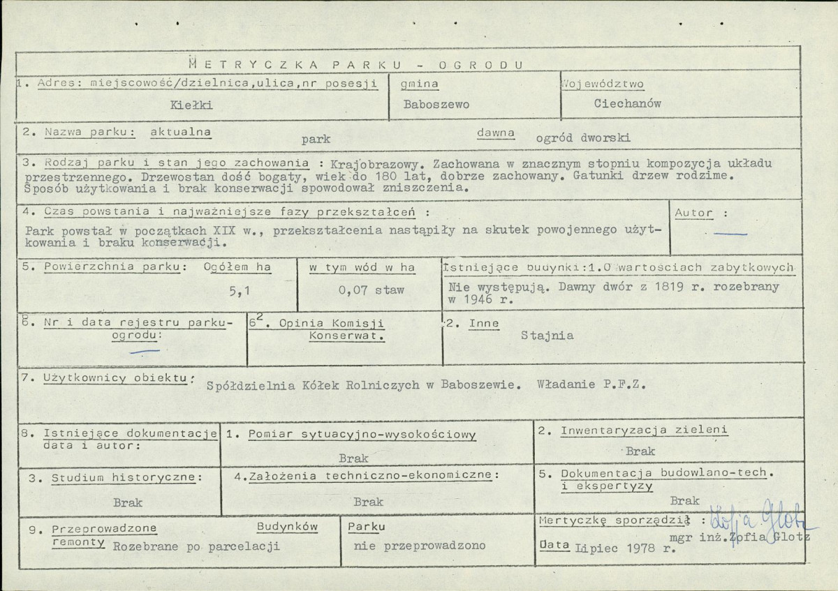 Ewidencja parkowa, skan nr 9