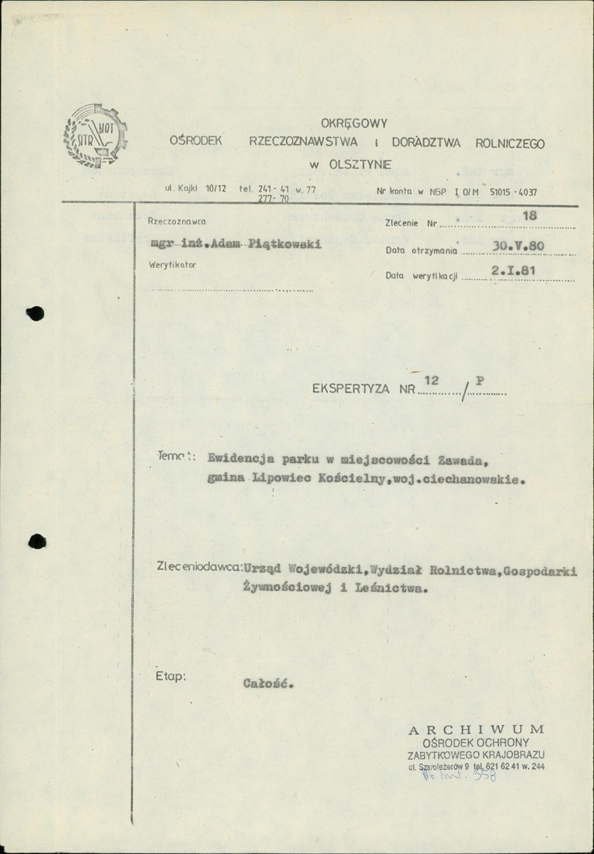 Ewidencja parkowa, skan nr 4