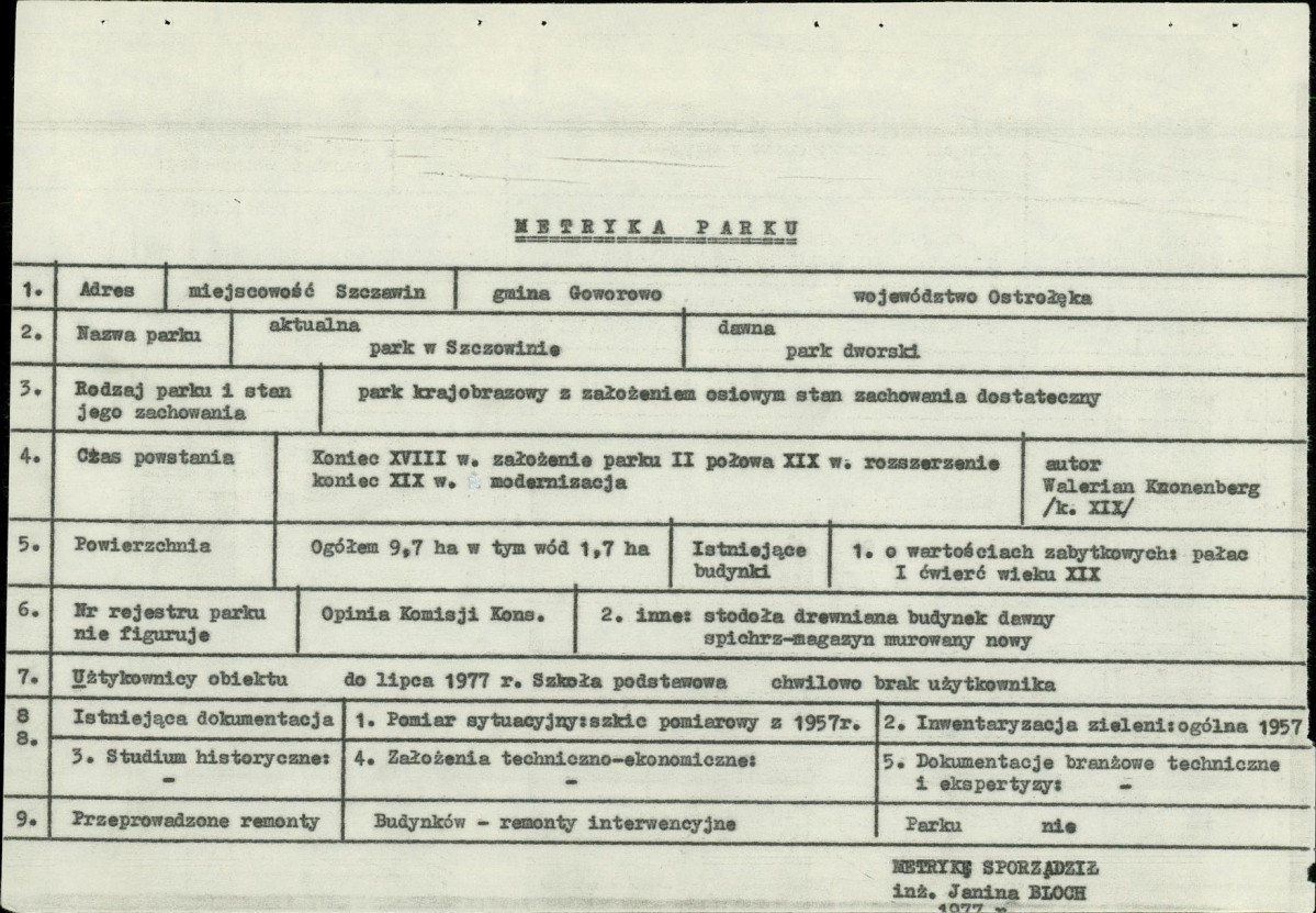 EP - Ewidencja parkowa, skan nr 6