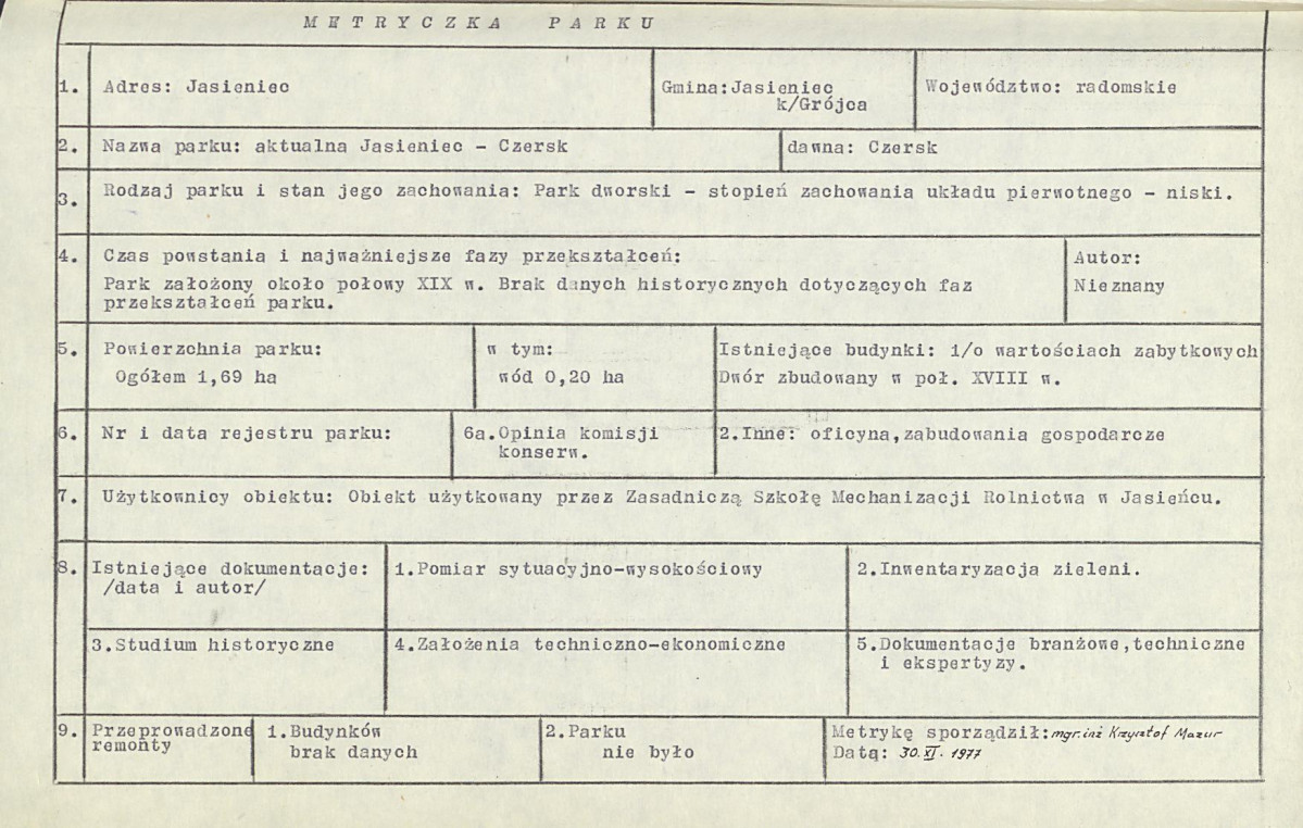 EP - Ewidencja parkowa, skan nr 7