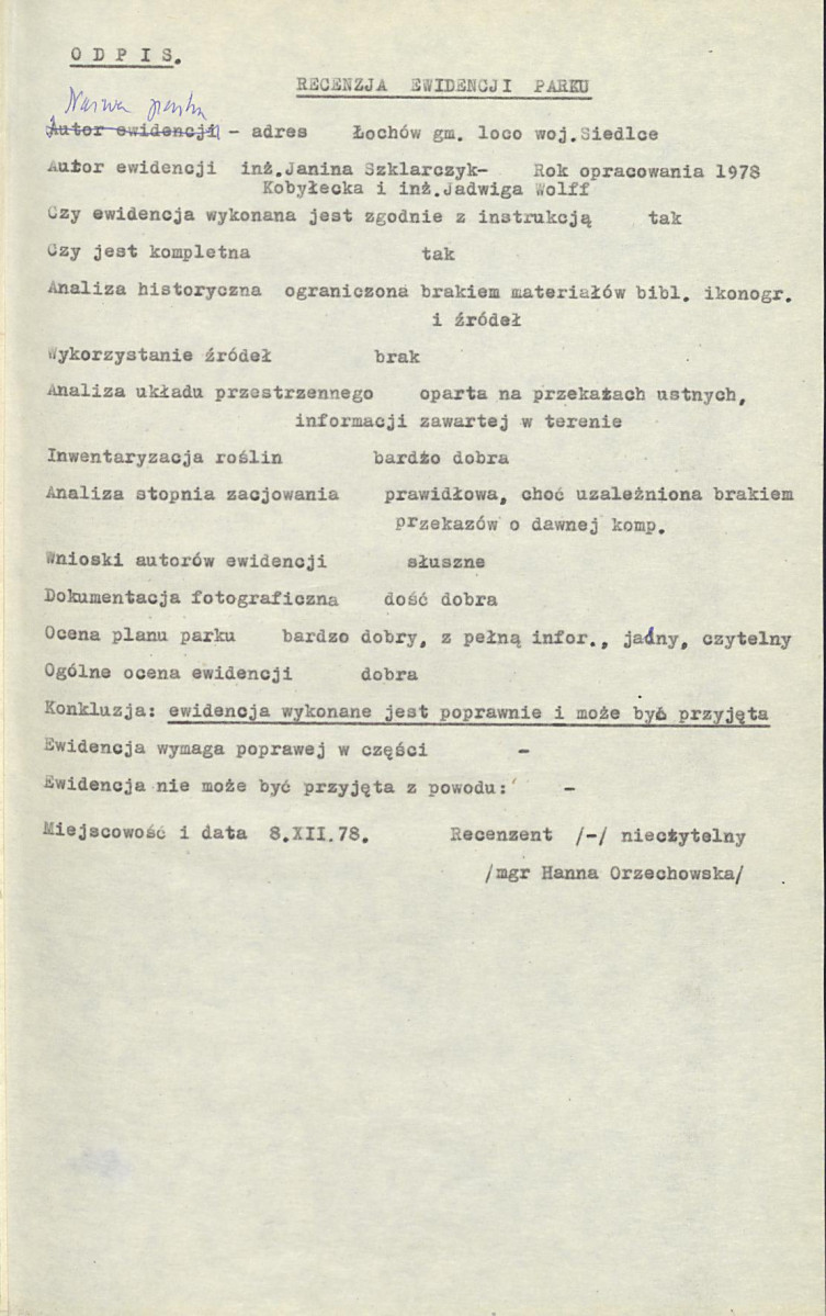 Ewidencja parkowa, skan nr 4