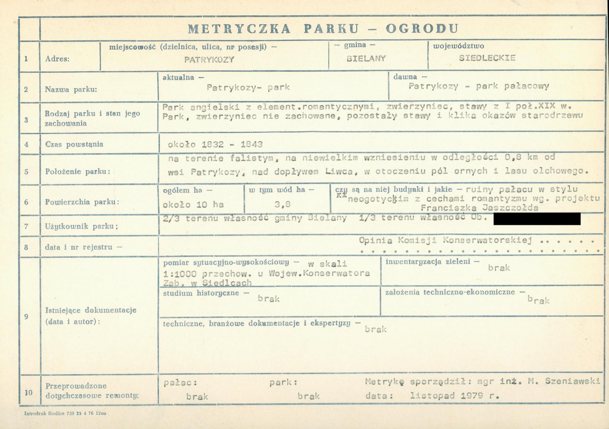 Ewidencja parkowa, skan nr 5