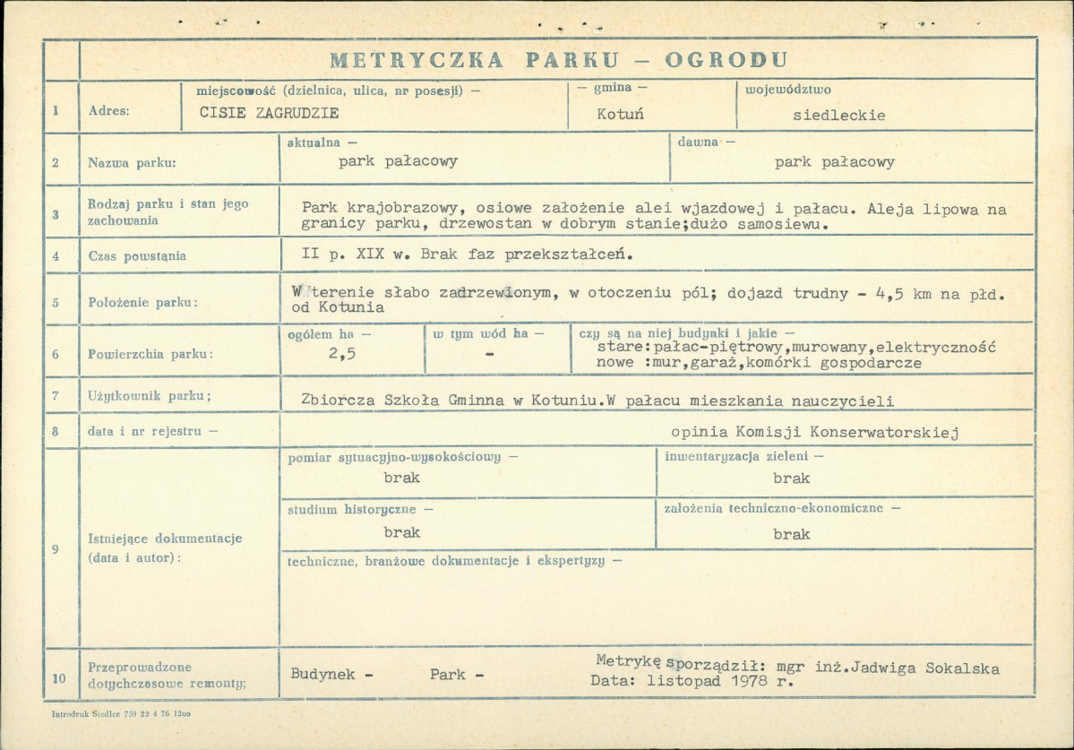 Ewidencja parkowa, skan nr 5