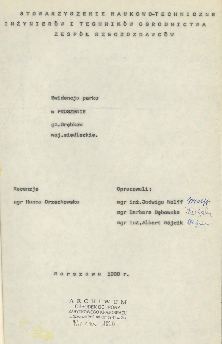 Ewidencja parkowa, skan nr 4